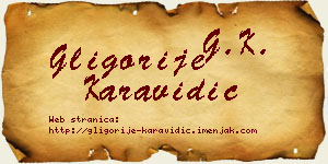 Gligorije Karavidić vizit kartica